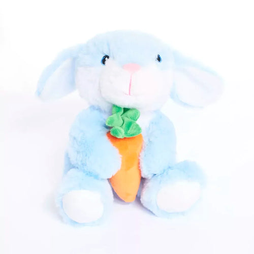 Soft Toy Bunny With Carrot Blue 20cm