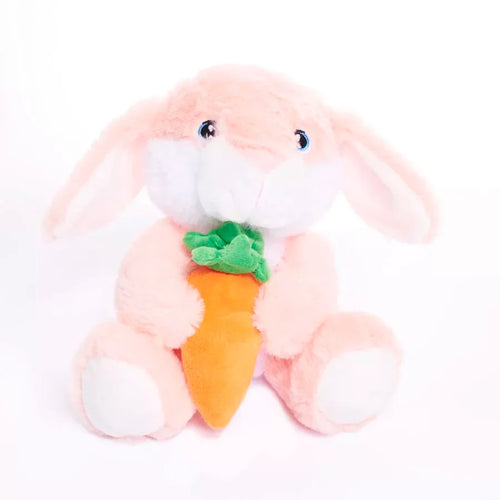 Soft Toy Bunny With Carrot Pink 20cm