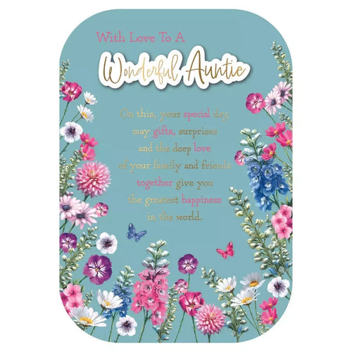 WITH LOVE  TO  A  WONDERFUL   AUNTIE  BIRTHDAY  CARD