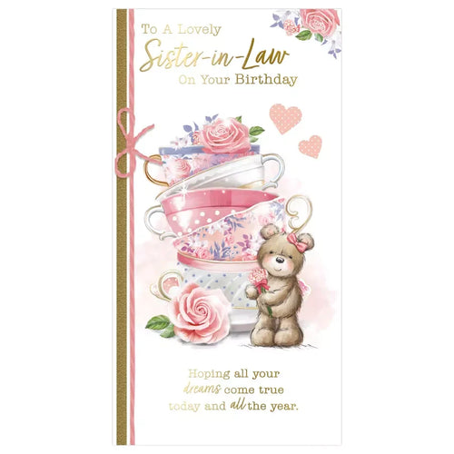 to  a lovely  sister -in- law  on your birthday  card