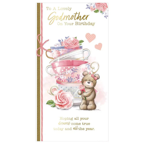 to a lovely  godmother  on your  birthday  card