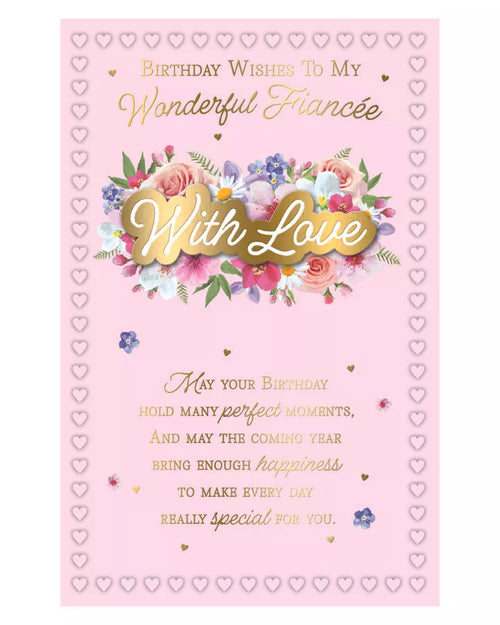 Birthday   wishes  to a  wonderful   fiancee 6   page inserts