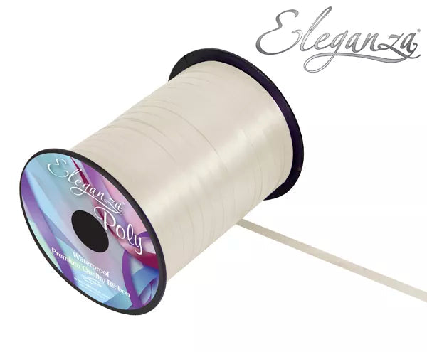 Eleganza Poly Curling Ribbon 5mm x500yds No.61 Ivory