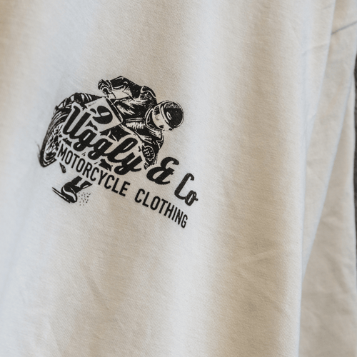 White Flattrack Tee