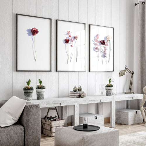 Flower paint | set of 3 wall art prints