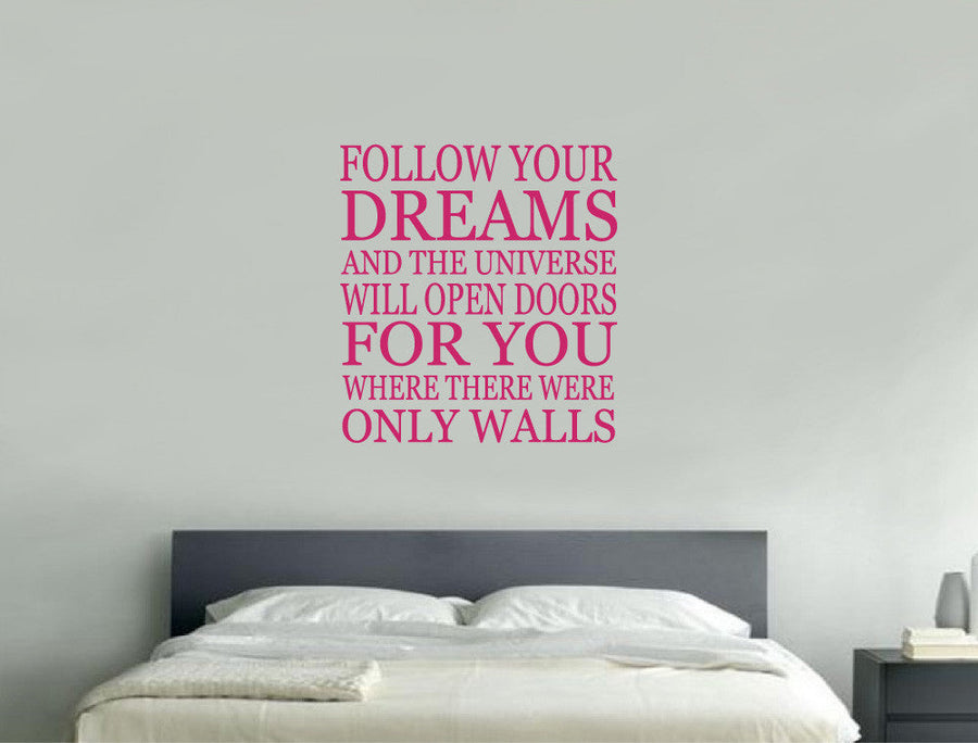 Inspirational Follow Your Dreams Wall Sticker