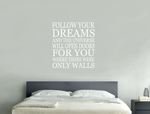 Inspirational Follow Your Dreams Wall Sticker