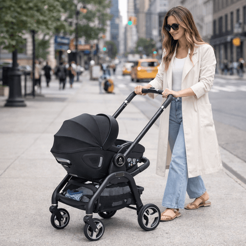 For Your Little One Qubi Infant Car Seat Stroller & Base - Eclipse Black