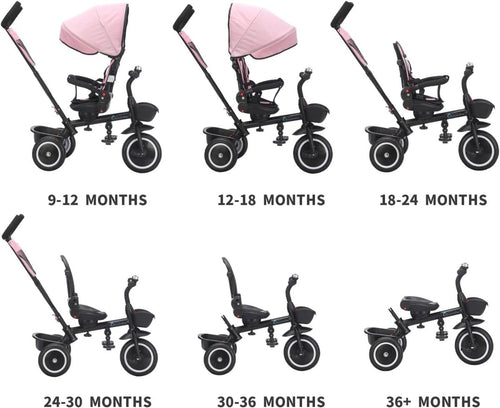 Foryourlittleone 6 in 1 Trike V3 - Black (9 months - 5 years)