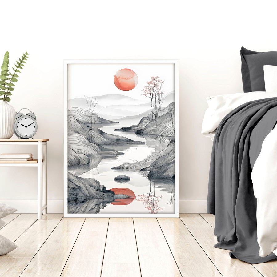 Framed Gallery Wall | Set of 3 Asian Inspired Wall art Prints