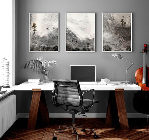 Pictures for Office | Framed Landscape Print Set of 3