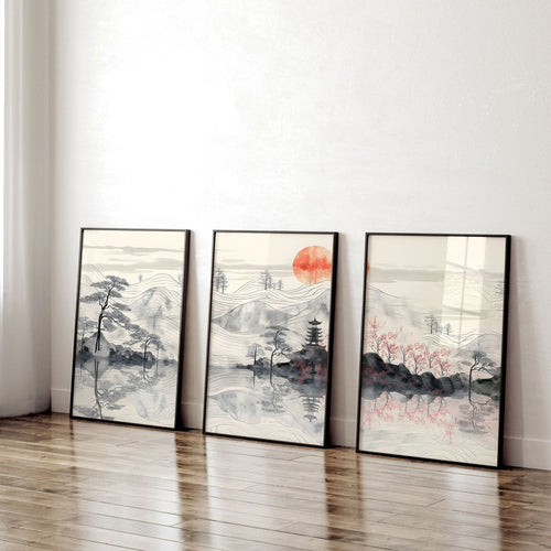 Framed Posters For Living Room | Set of 3 wall art prints