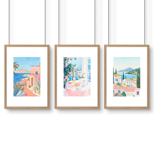 Framed Printed Artwork | Set of 3 Beach Decor Wall art Prints