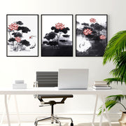 Framed Prints For Wall | Set of 3 Asian Inspired Wall art Prints