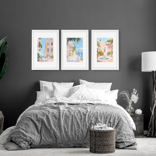 Framed Wall Art Large | Set of 3 Beach Decor Wall art Prints