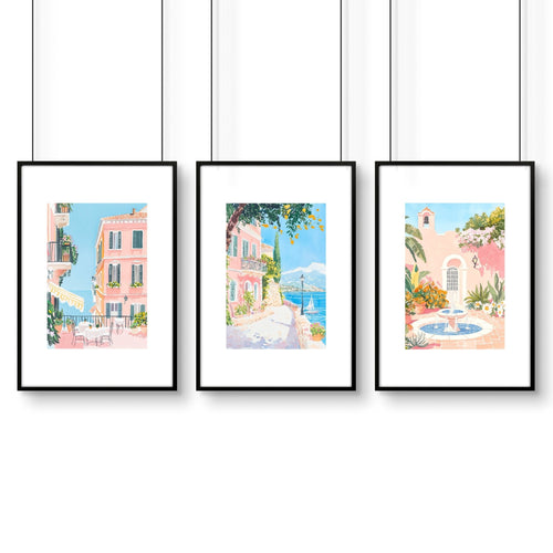 Framed Wall Art Large | Set of 3 Beach Decor Wall art Prints