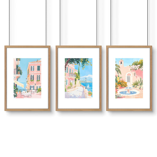 Framed Wall Art Large | Set of 3 Beach Decor Wall art Prints