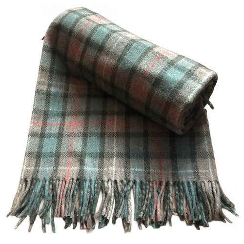 Fraser Hunting Recycled Wool Blanket in Soft Tartan Check