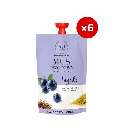 Fruit puree with cereals blueberry & millet flakes & linseed 100g