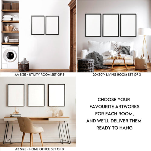 Full House Wall Art Bundle – Decor for Every Room in a 3-Bedroom Home