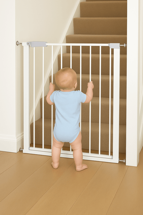 FYLO Baby Safety Stair Gate Pressure Fit Extra Wide - White
