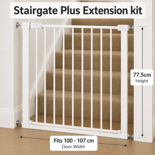 FYLO Baby Safety Stair Gate Pressure Fit Extra Wide - White