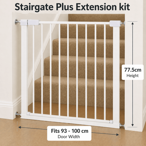 FYLO Baby Safety Stair Gate Pressure Fit Extra Wide - White