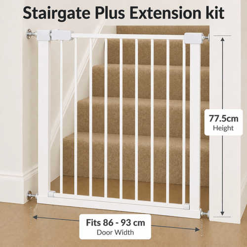 FYLO Baby Safety Stair Gate Pressure Fit Extra Wide - White