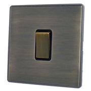 Caradok Screwless Premium Vintage Brass Metal 1 Gang Rocker Light Switch