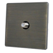 Caradok Screwless Premium Vintage Brass Metal 1 Gang  Single Satellite Point Socket