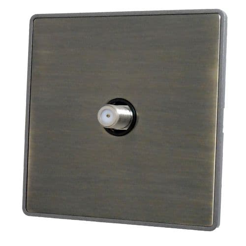 Caradok Screwless Premium Vintage Brass Metal 1 Gang  Single Satellite Point Socket