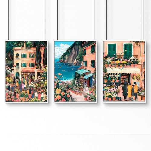 Gallery Wall Frames | Set of 3 Italian Lifestyle Wall art Prints