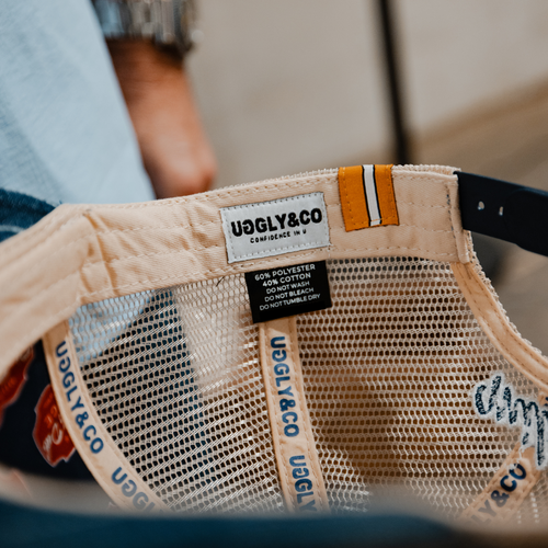 Pinstripe Denim Garage Trucker Hat