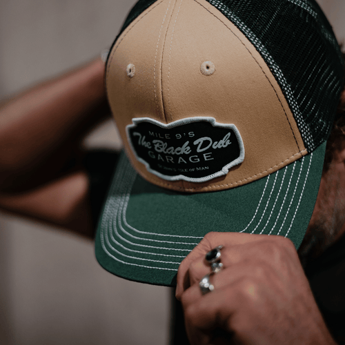 Green & Beige Black Dub Garage Trucker Hat