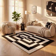Joli Geometric Black & White Rug