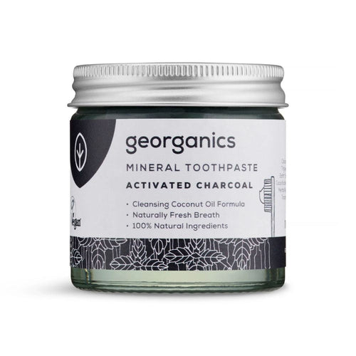 Georganics Fluoride Free Charcoal Toothpaste 60ml Natural Mineral Formula
