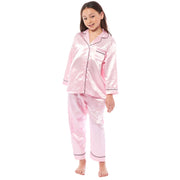 Daisy Dreamer Girls Satin Silk Pyjama Set Long Sleeve Button Down Sleepwear Luxurious