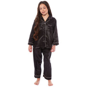 Daisy Dreamer Girls Satin Silk Pyjama Set Long Sleeve Button Down Sleepwear Luxurious