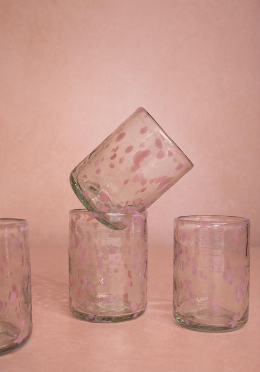 Louisa Confetti Tumbler, Pink - Set of 4