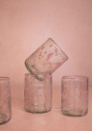 Louisa Confetti Tumbler, Pink - Set of 4