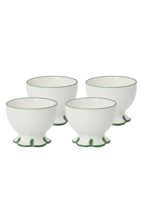Glorious Green Scalloped Nibbles Bowl - Set of 4