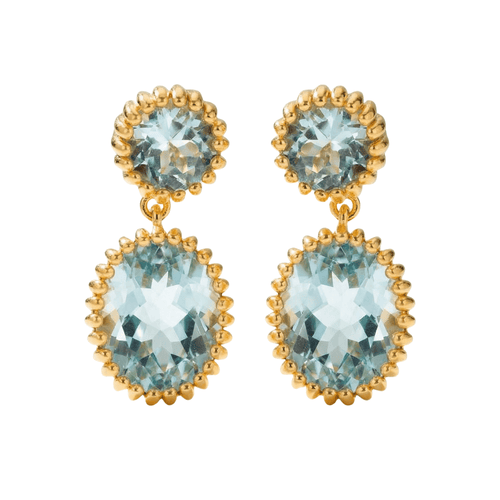 Gold Sky Blue Topaz Aurelia Earrings