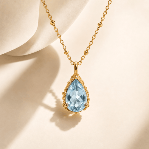 Gold Vermeil Blue Topaz Necklace - Aurelia