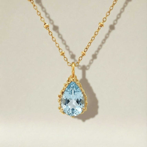 Gold Vermeil Blue Topaz Necklace - Aurelia