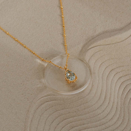 Gold Vermeil Green Quartz Necklace - Alba
