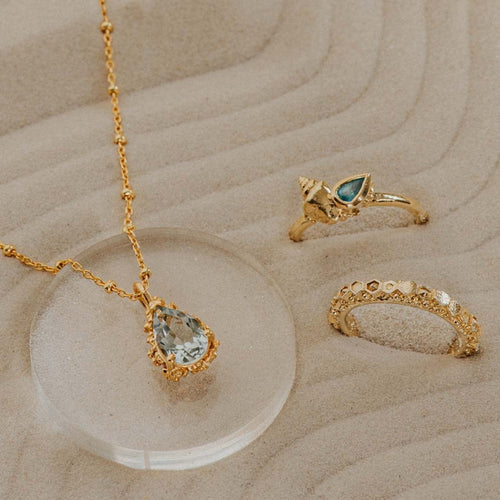 Gold Vermeil Green Quartz Necklace - Alba