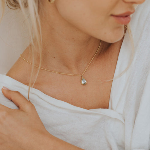 Gold Vermeil Green Quartz Necklace - Alba