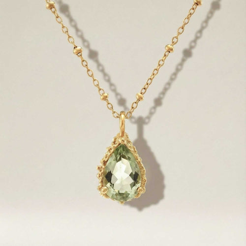 Gold Vermeil Green Quartz Necklace - Alba