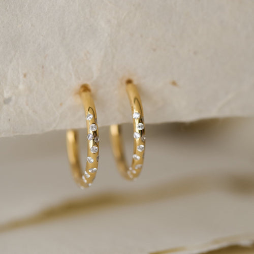 Gold White Topaz Gemstone - Seren Hoops