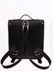 Handmade Leather City Backpack - Gothic Striped White & Black